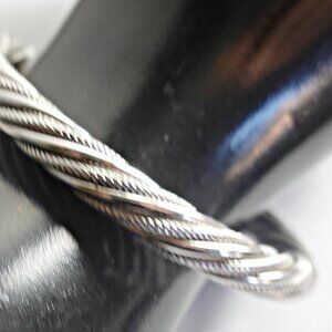Sterling Silver Twisted Rope Cuff Bracelet
